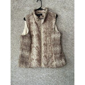 Andrew Marc Marc New York Snakeskin Puffer Vest Women's Size XL